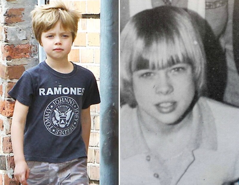 Shiloh Jolie-Pitt y Brad Pitt a los seis años de edad.