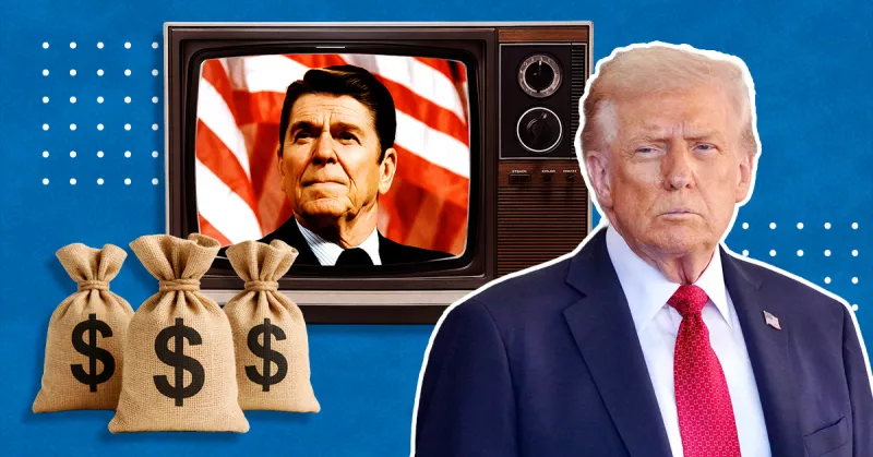 Combinación de fotos de los presidentes de Estados Unidos Ronald Regan y Donald Trump.