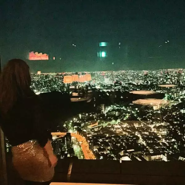 De las mejores vistas en Tokio, escribió Érika al estilo Scarlett Johansson.