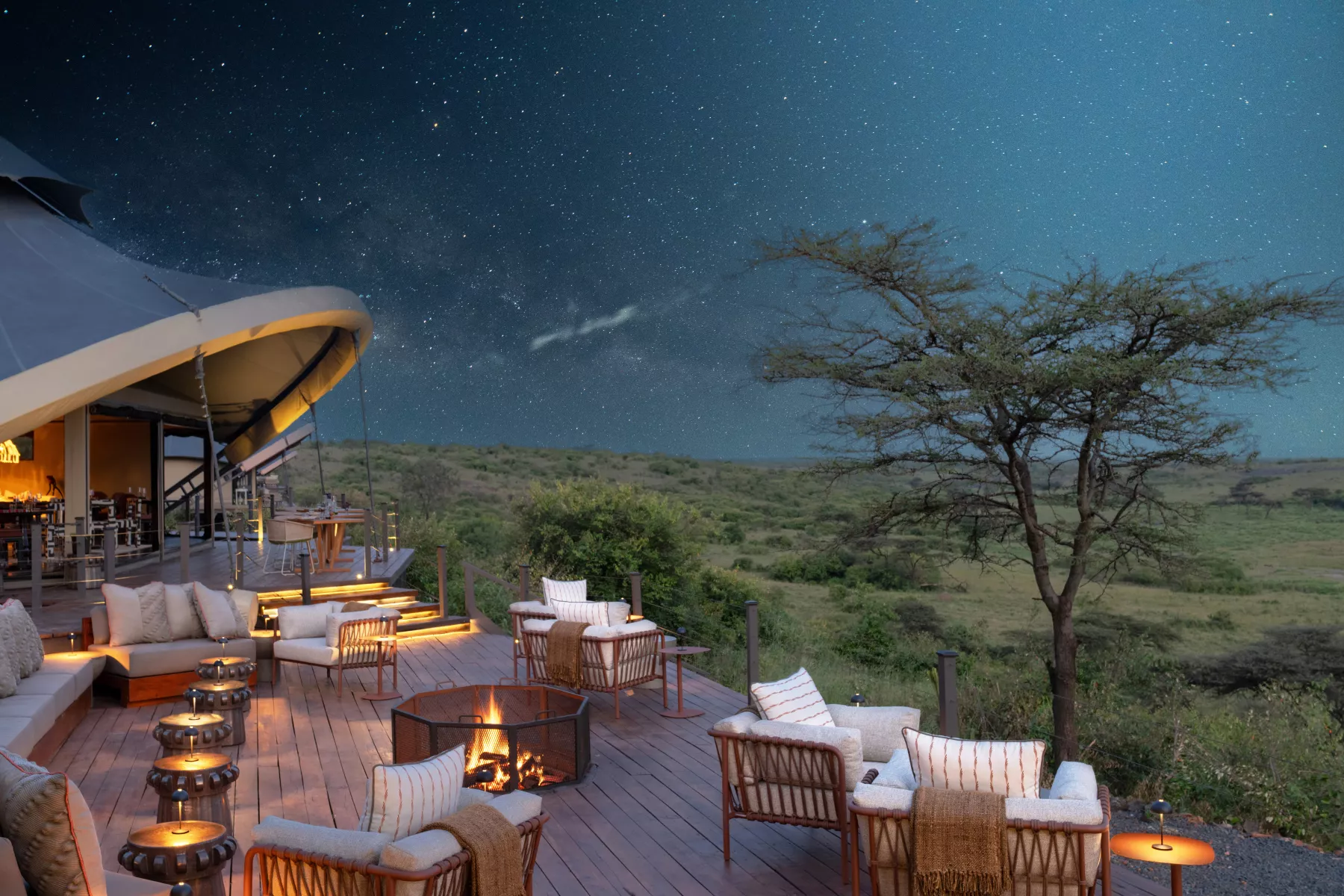 Mahali Mzuri -  Fire Pit at night.jpg