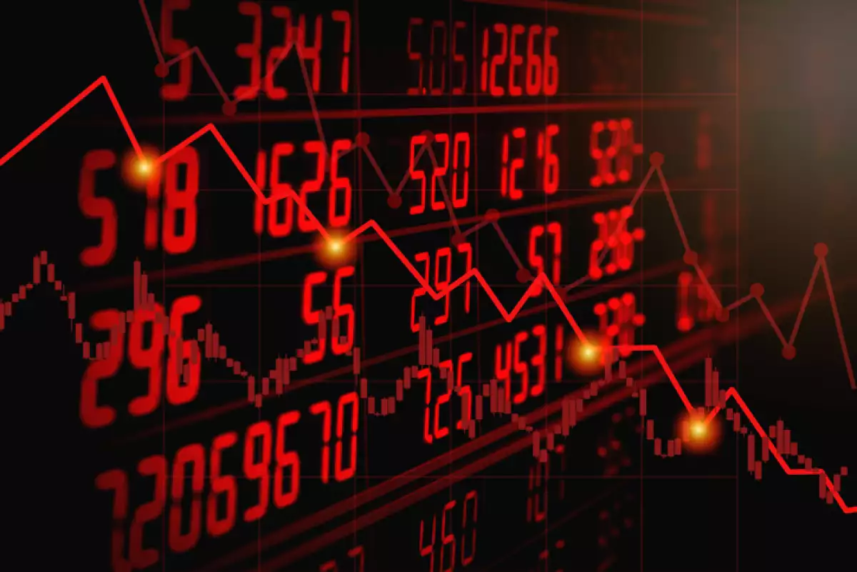 down trend graph. Recession concept
