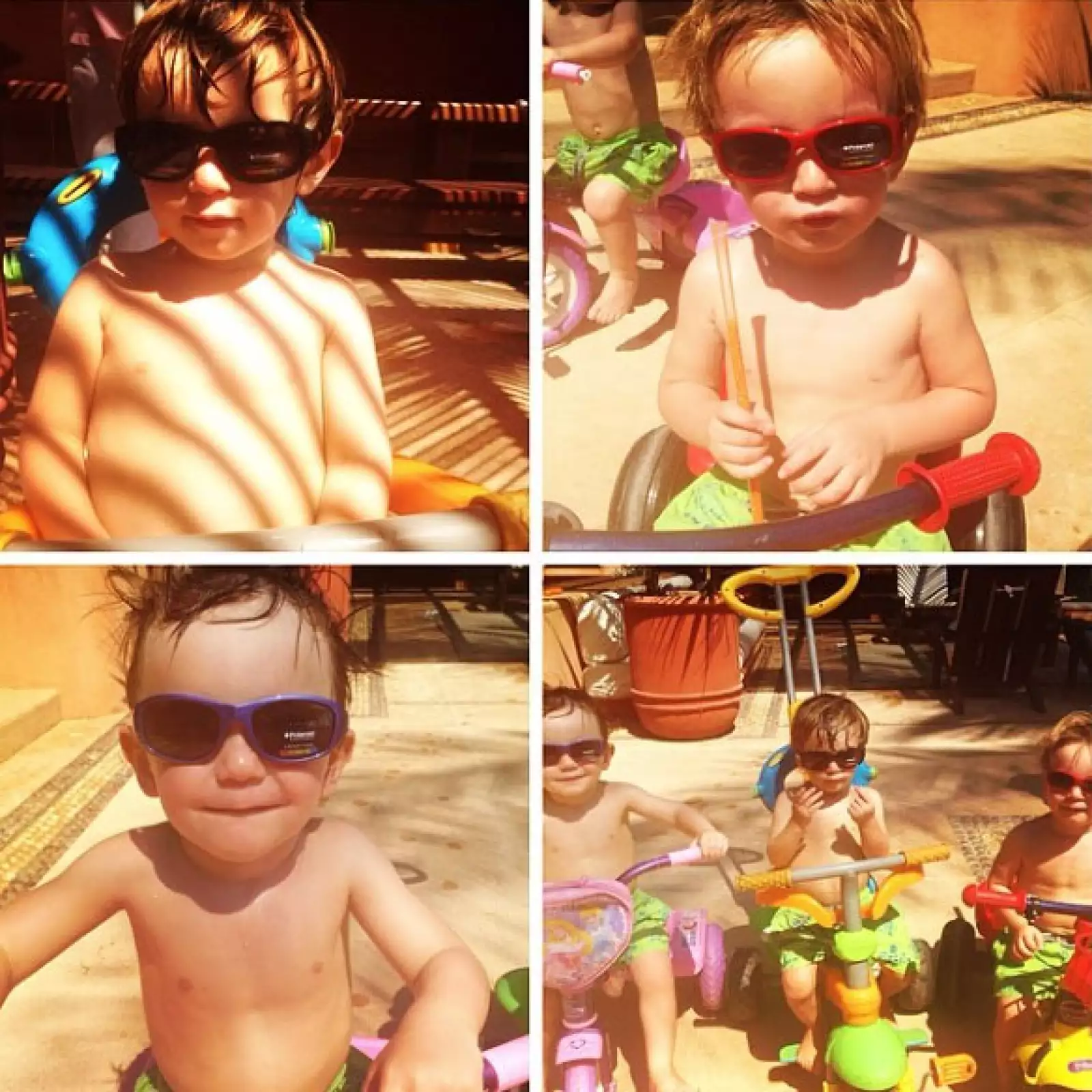 Tomar el sol es una de las actividades favoritas de Javier, Bruno y Diego.