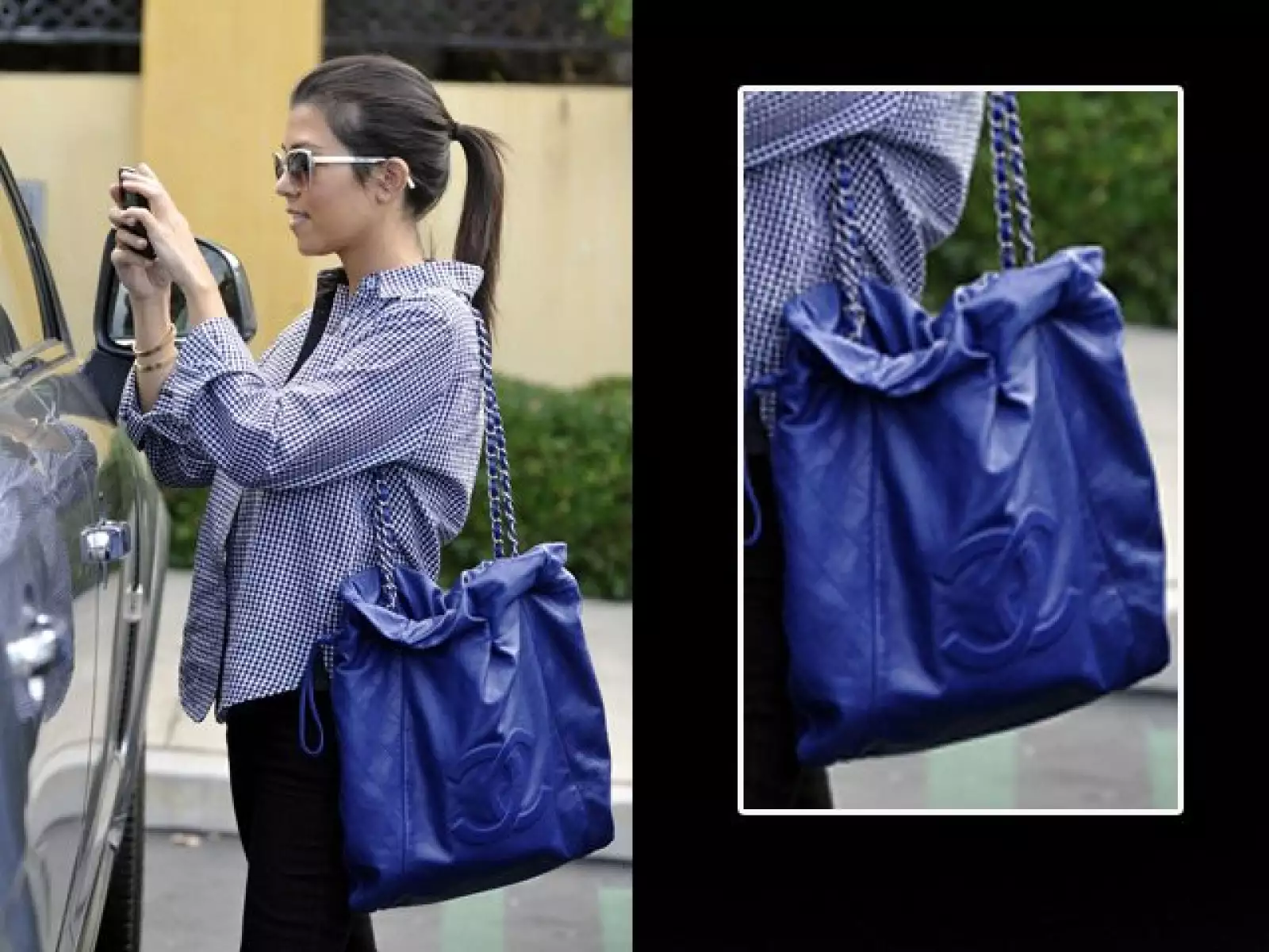 Kourtney Kardashian toma fotos y luce su Chanel.