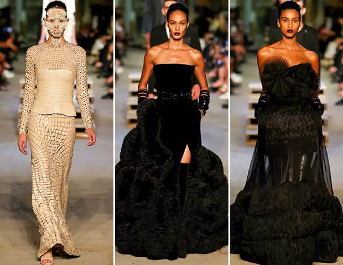 La propuesta trata de vestidos de noche con mucho volumen.