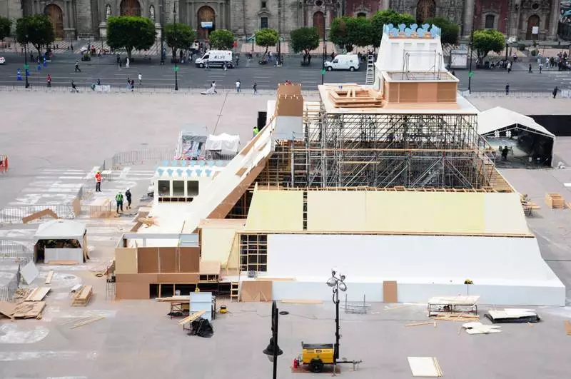 Maqueta del Templo Mayor en el Zócalo de la CDMX