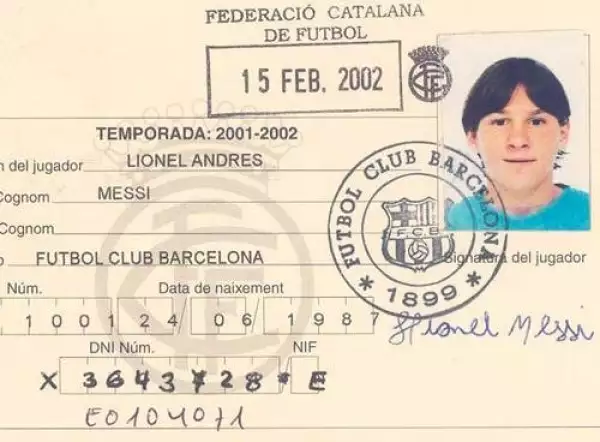 La credencial de Messi