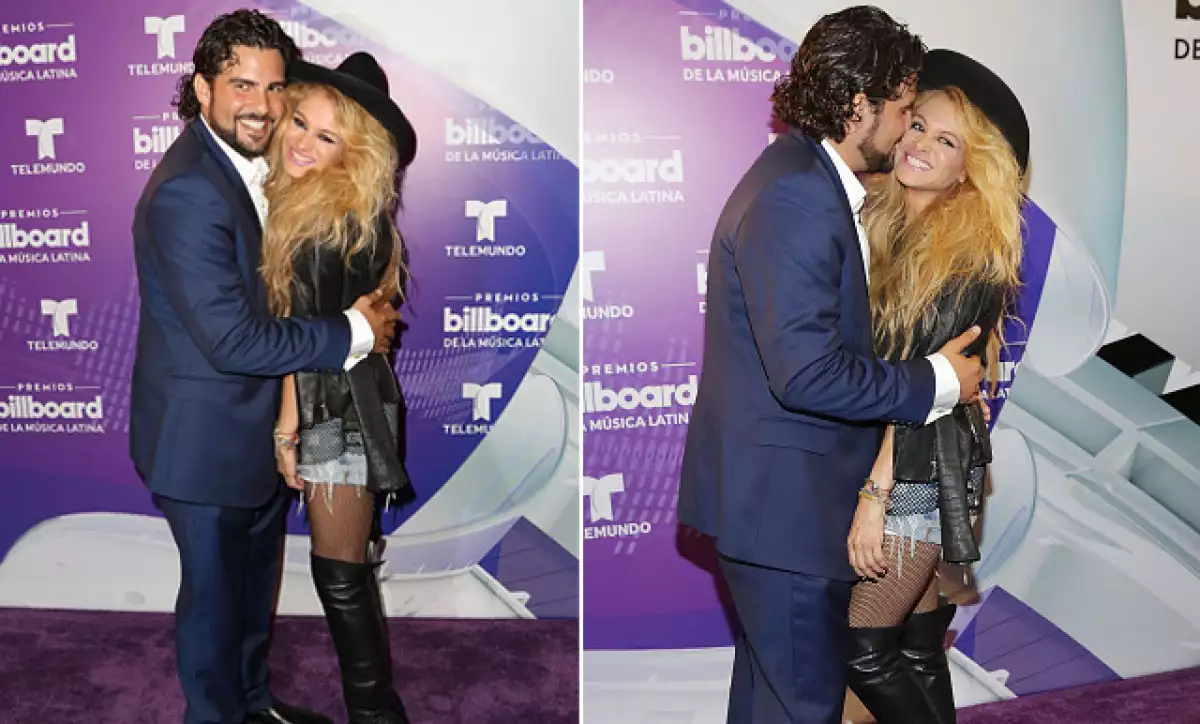 Paulina Rubio y Jerry Bazúa lucieron muy enamorados en los Billboard Latino.