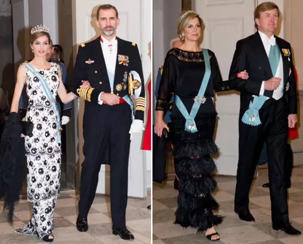 Miembros de diferentes casas reales asistieron a la cena de gala en honor de la reina.