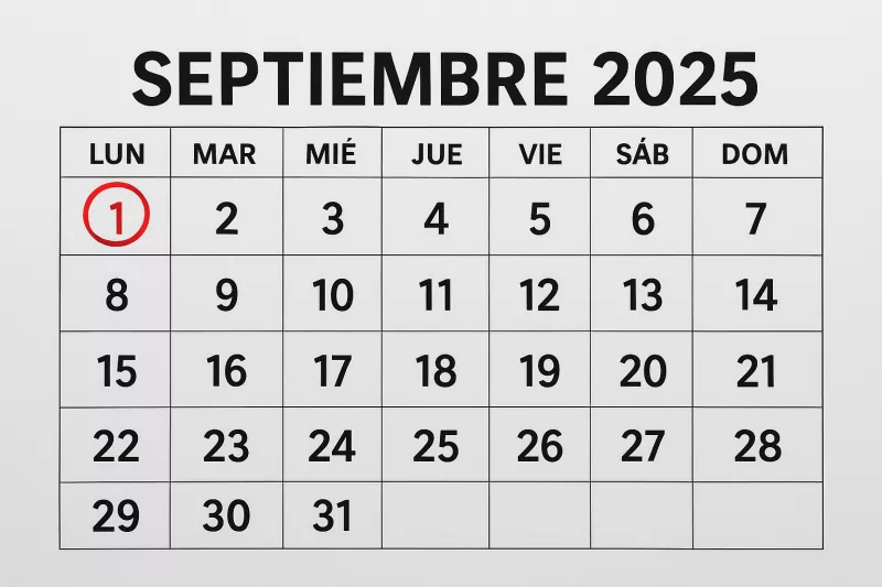 ¿El lunes 1 de septiembre es feriado?