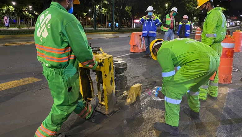 Avance de la ciclovía de Insurgentes