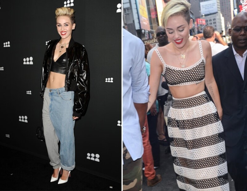 Miley ha comenzado a usar atuendos que muestran su abdomen.