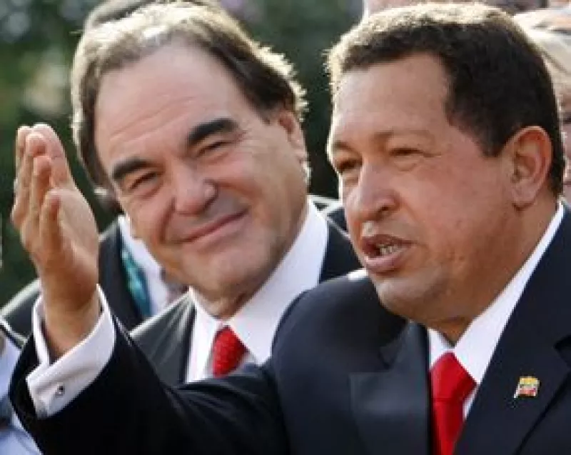 El actor, acompañado por el presidente boliviano Evo Morales, presentó su documental Al sur de la frontera en Nueva York, en coincidencia con la Asamblea General de las Naciones Unidas.