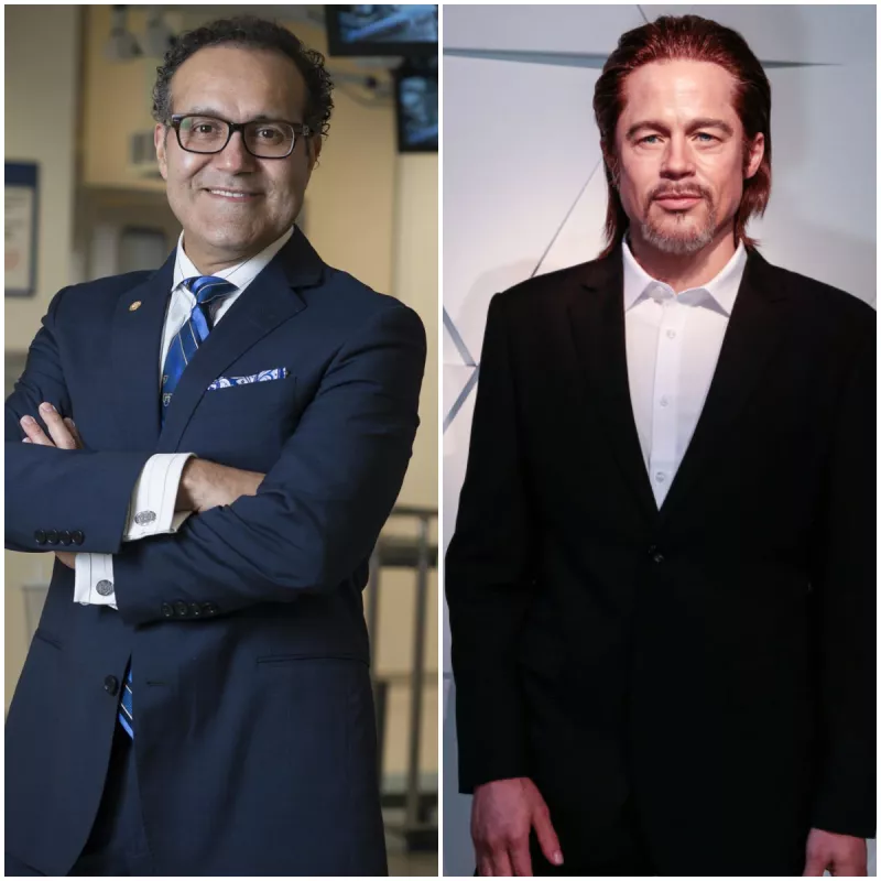 Alfredo Quiñones Hinojosa y Brad Pitt.
