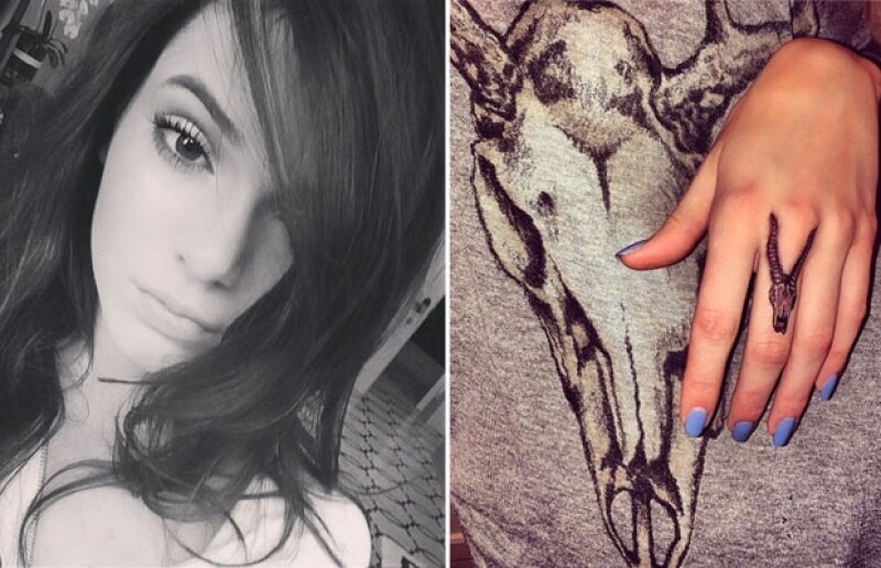 Kendall también se ha tatuado de manera temporal la osamenta de un antílope.