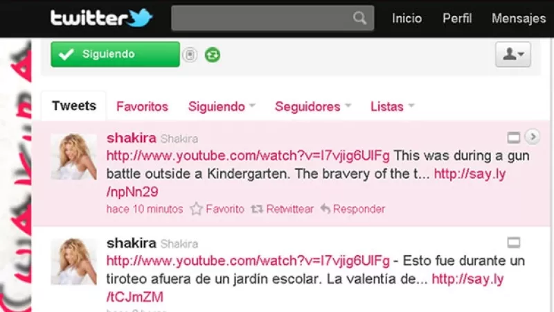 Shakira elogia a través de Twitter a una maestra mexicana