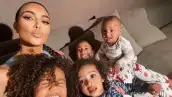 Kim Kardashian y sus hijos