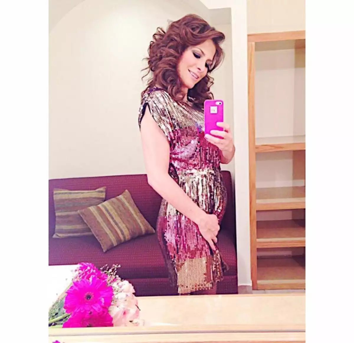 Esta fue la primer selfie de Alessandra luego de que tanto ella como Eugenio confirmaran que estaban esperando bebé.