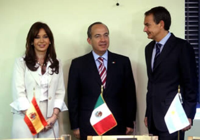 Antes de su discurso ante el Consejo de Seguridad de Naciones Unidas, Calderó se reunió con sus similares de Argentina, Cristina Fernández de Kichner; y España, José Luis Rodríguez Zapatero. (Foto: NTX)