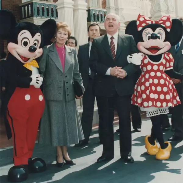FILE PHOTO: Mikhail Gorbachev visits Disneyland in Japan