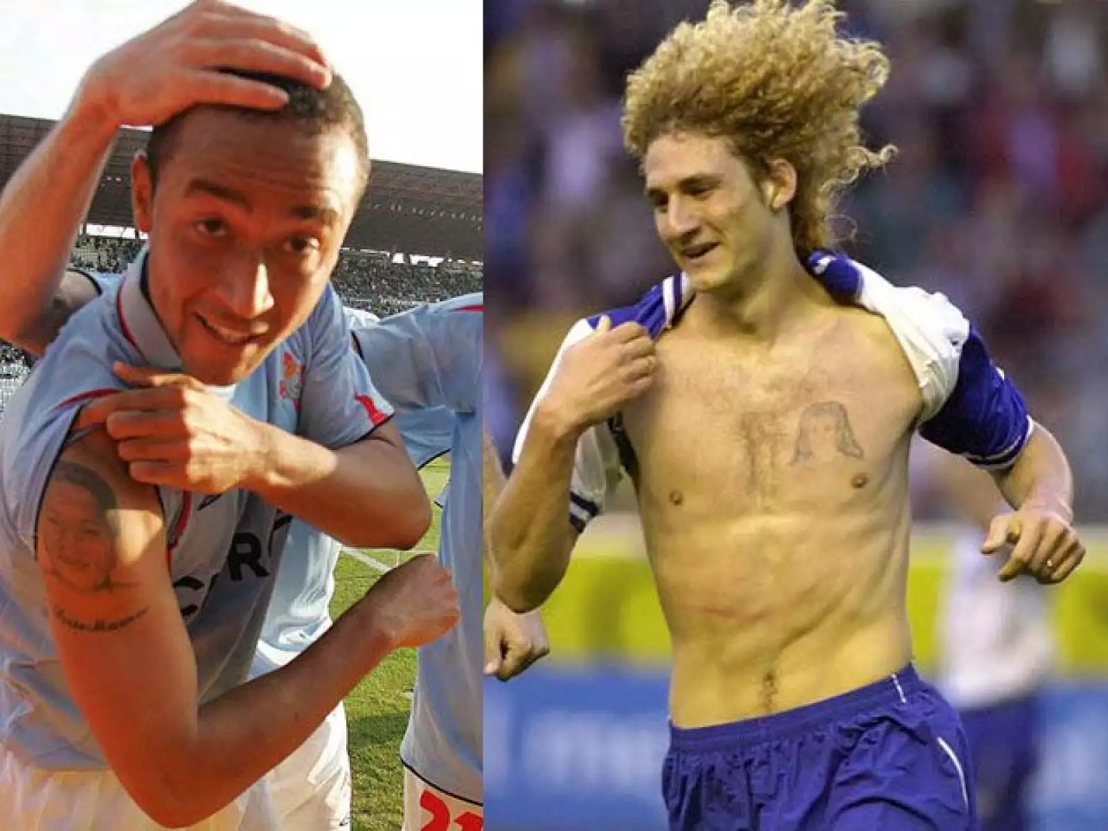 Muchos futbolistas tienen tatuajes, pero Baiano y Fabricio Coloccini tienen grabados los rostros de sus madres en su brazo y pecho, respectivamente.