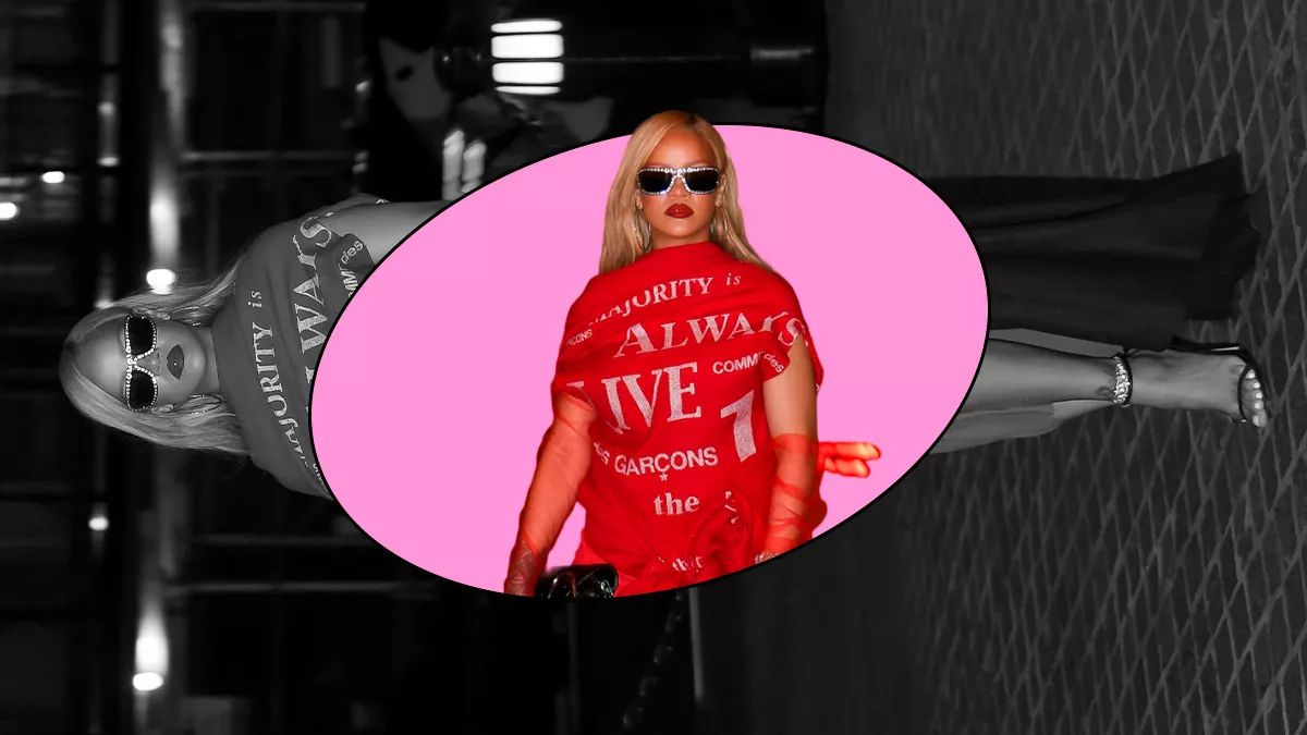  RiRi apuesta por un look gráfico de Comme des Garçons para el Día de las Madres