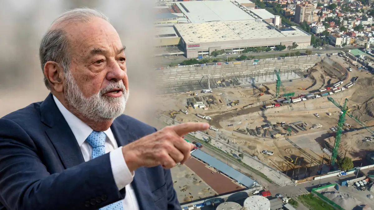 Carlos Slim apunta al terreno donde se construía Plaza Carso, en la zona de Nuevo Polanco, que anteriormente albergó fábricas.