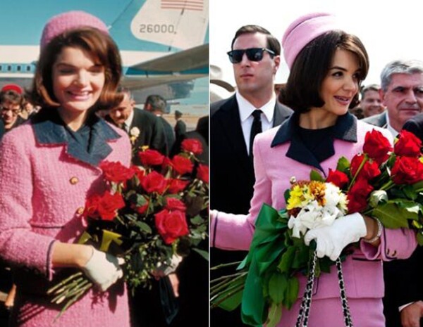 Katie Holmes en su rol como Jackie Kennedy en la serie `The Kennedys´.