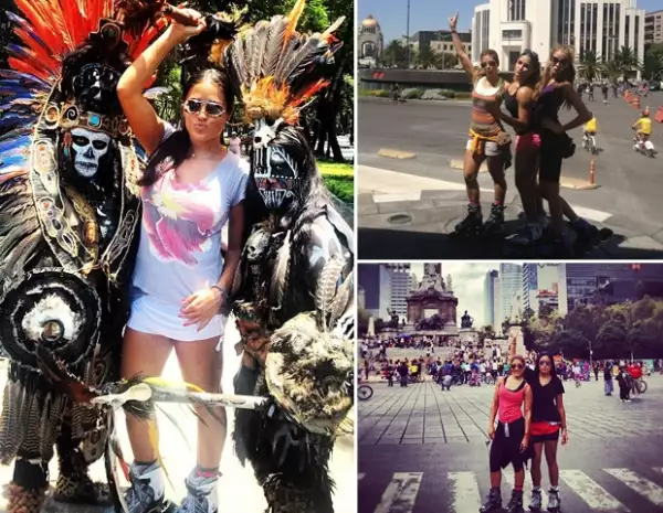 Las guapas hermanas `ruedan´ por la avenida Reforma y la colonia Roma.