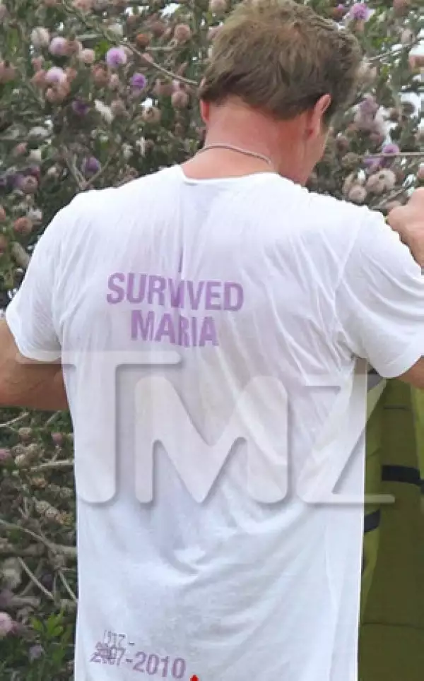 Arnold Schwarzenegger fue captado con una camiseta que enviaba un mensaje a María Shriver.