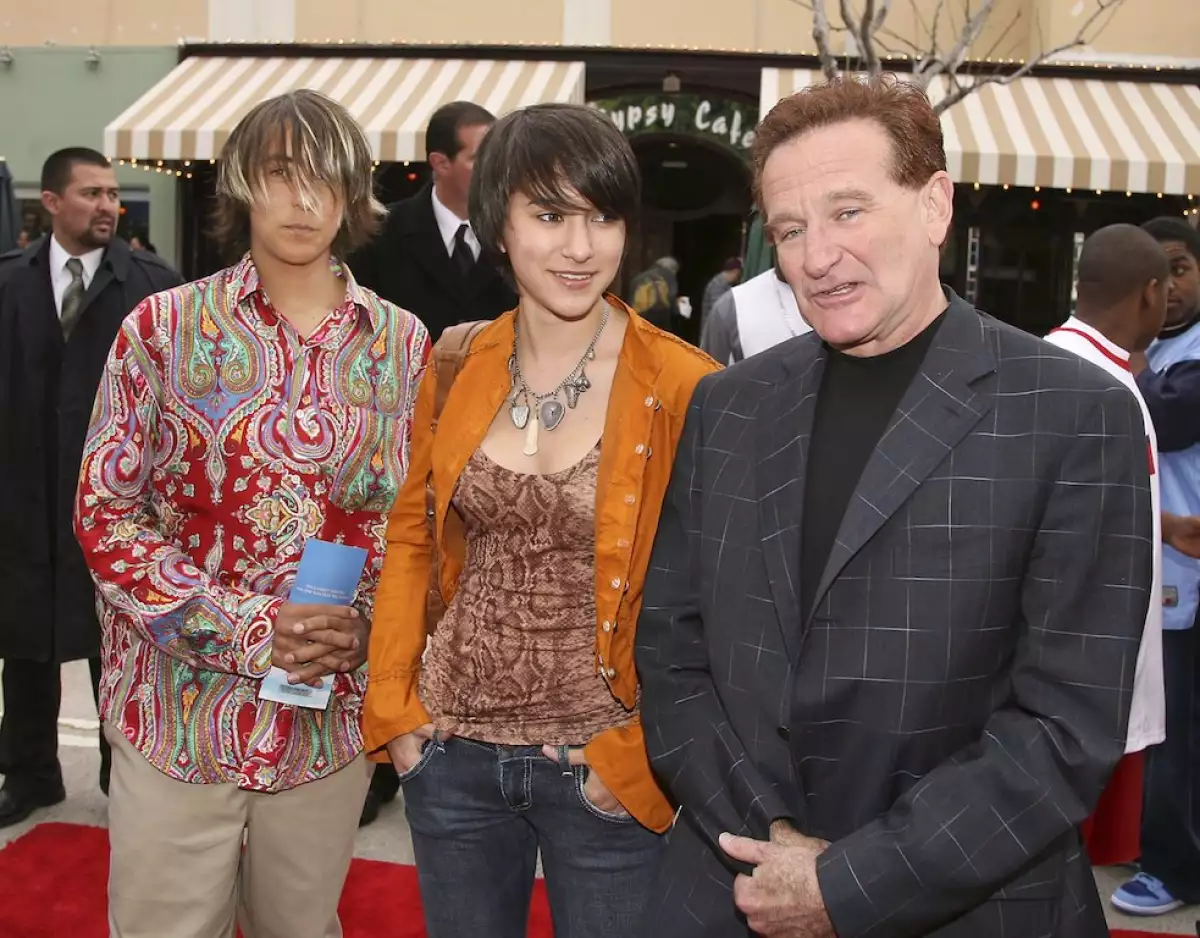 Robin Williams y sus hijos Cody y Zelda