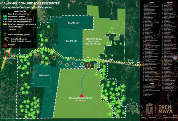 Mapa Reserva de la Biósfera de Calakmul