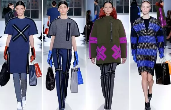 Balenciaga introdujo detalles metálicos en su colección.