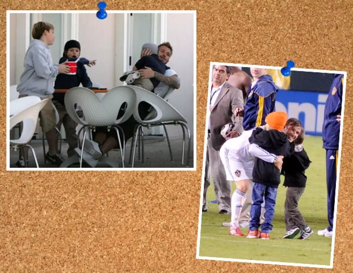 David se la pasa bromeando con sus hijos y ellos lo adoran pues tratan de estar en los partidos de su papá.