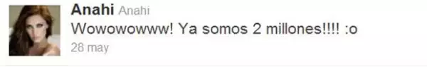 Anahí se sorprendió al saber el número de seguidores que tiene.