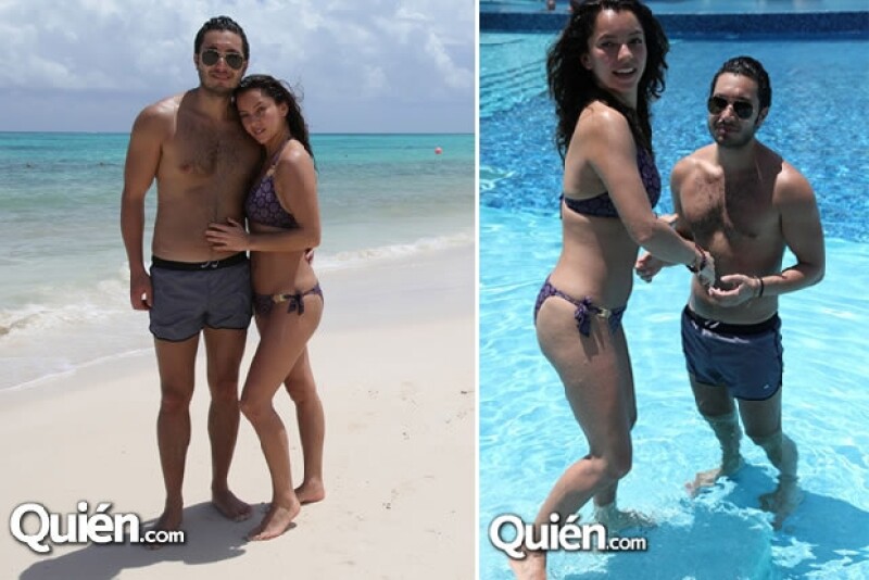 Sara y Alex disfrutando del sol en Playa del Carmen.