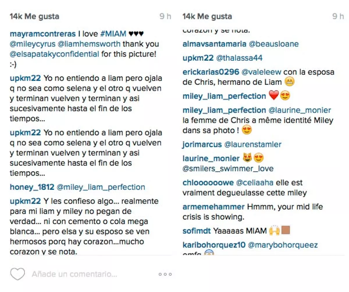 Los comentarios sobre una posible reconciliación entre Miley y Liam son encontrados.