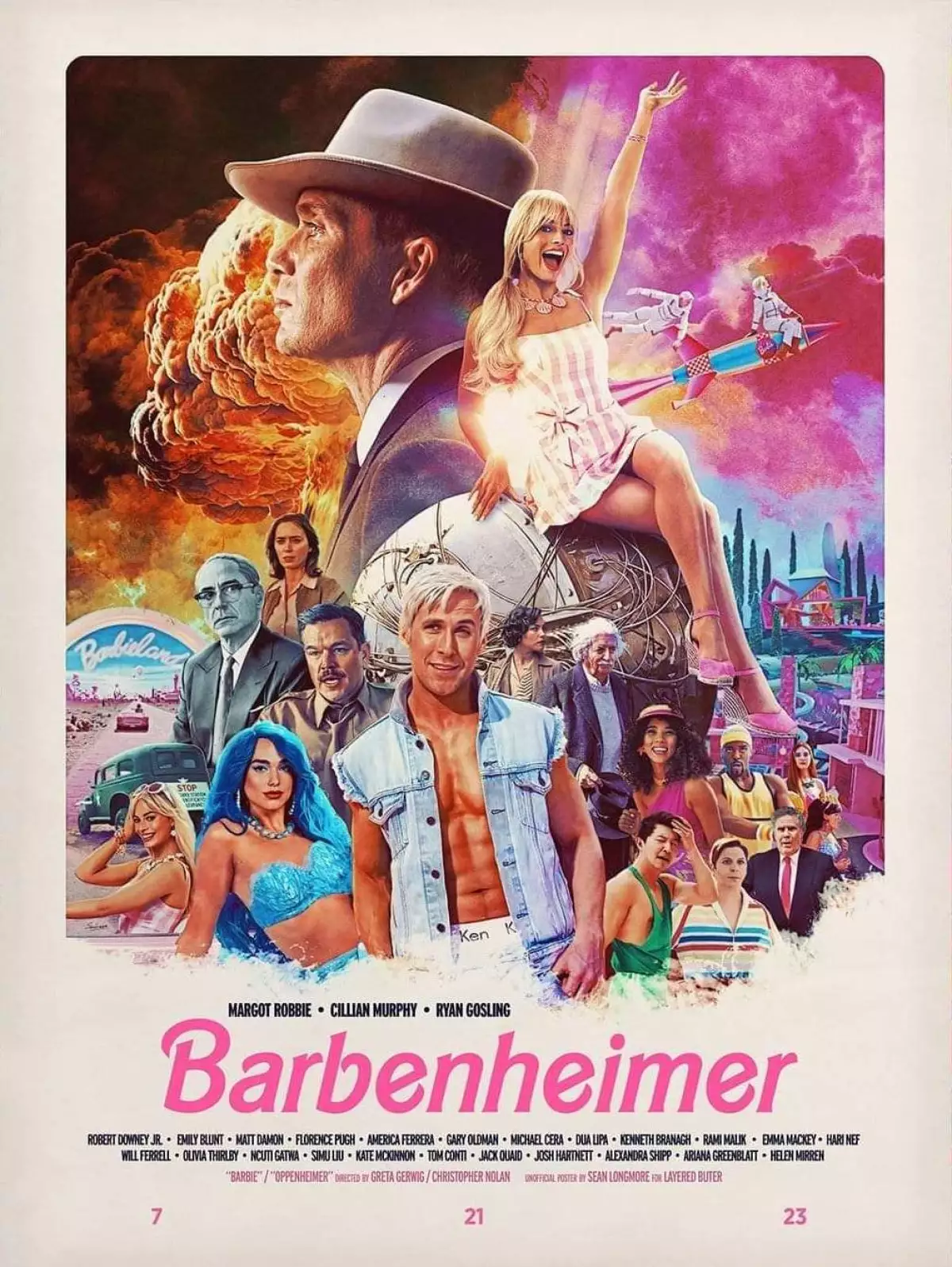 Póster de Barbieheimer.