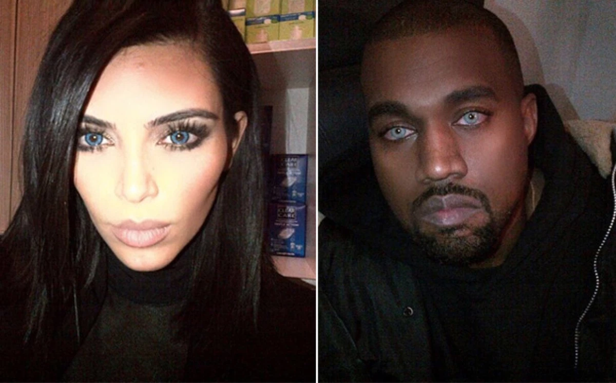 Las hermanas decidieron cambiar el color de sus ojos para una foto, aunque la que sorprendió por lo bien que le quedaron fue Kourtney.