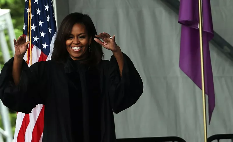 Michelle Obama en el City College de Nueva York.