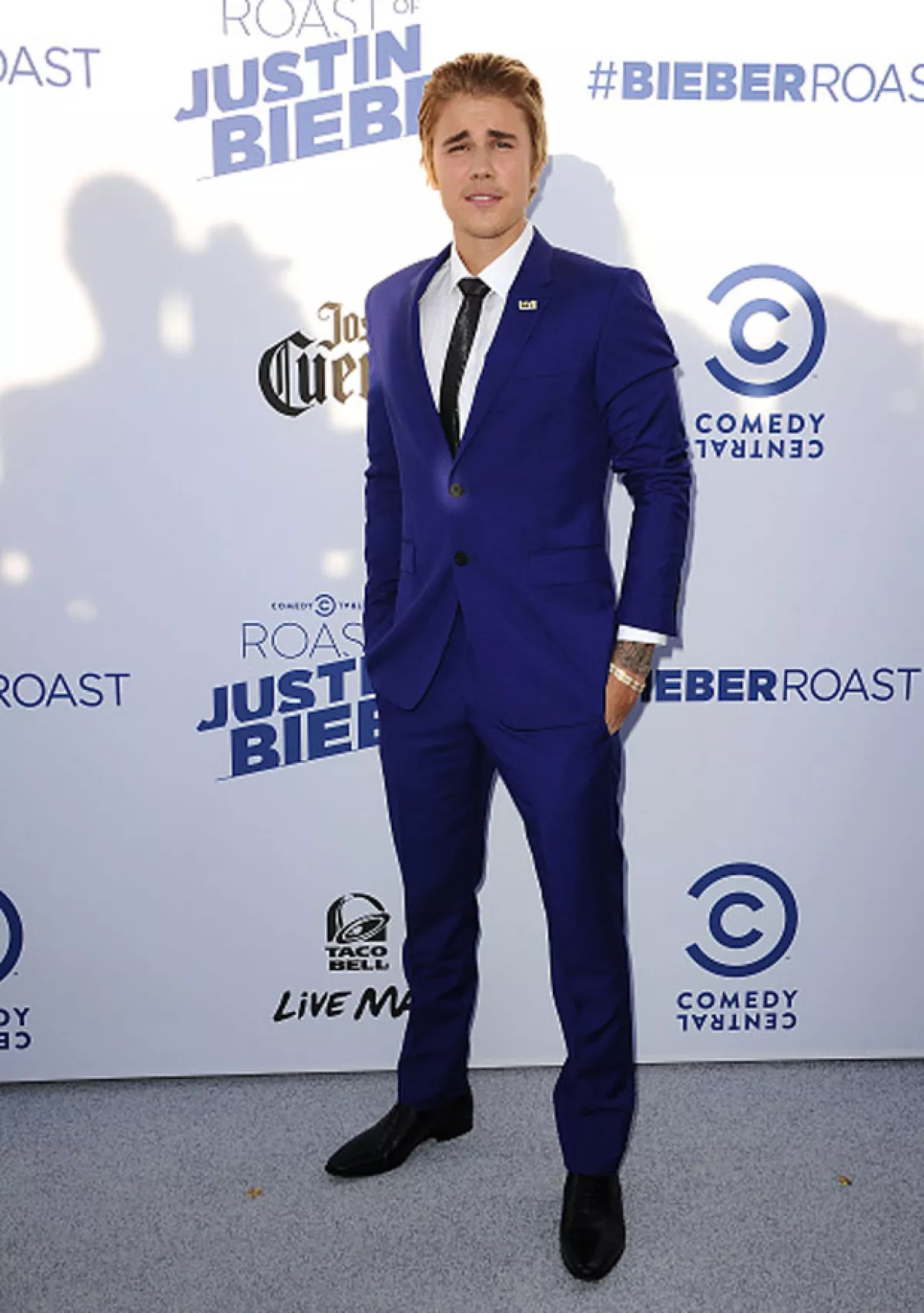 Justin Bieber a su llegada al programa de Comedy Central.
