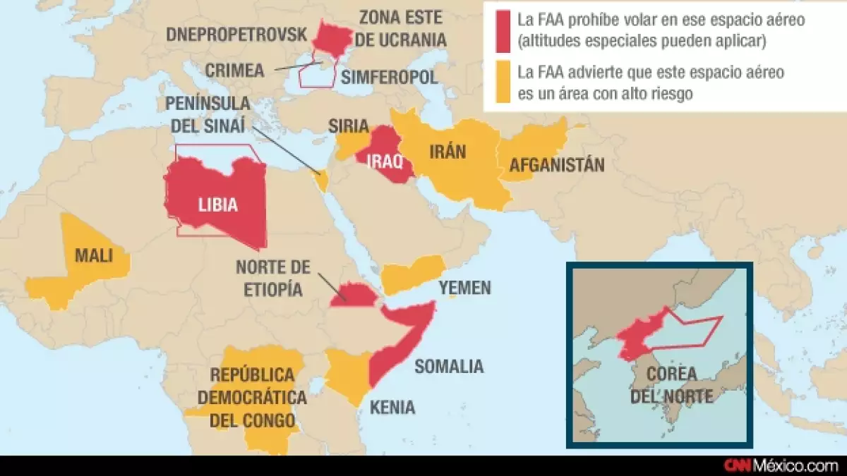 aerolineas mapa zonas de conflicto