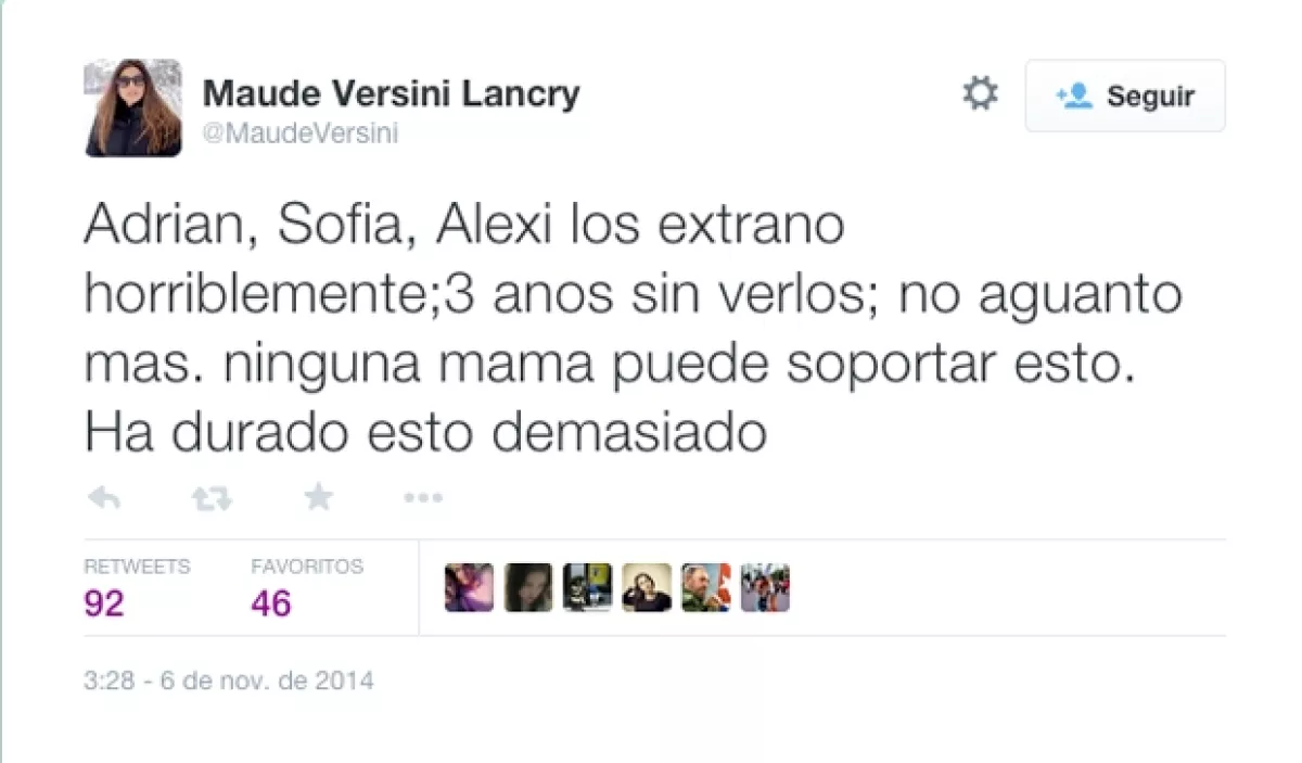 Incluso pide perdón a sus hijos por esta situación.