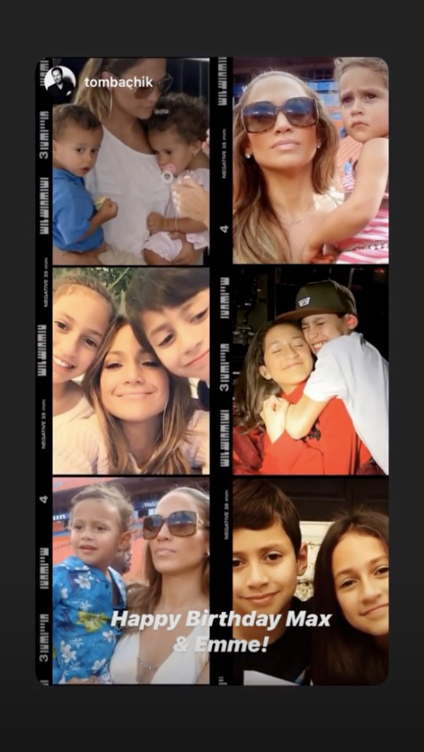 Jennifer Lopez a sus hijos Max y Emme