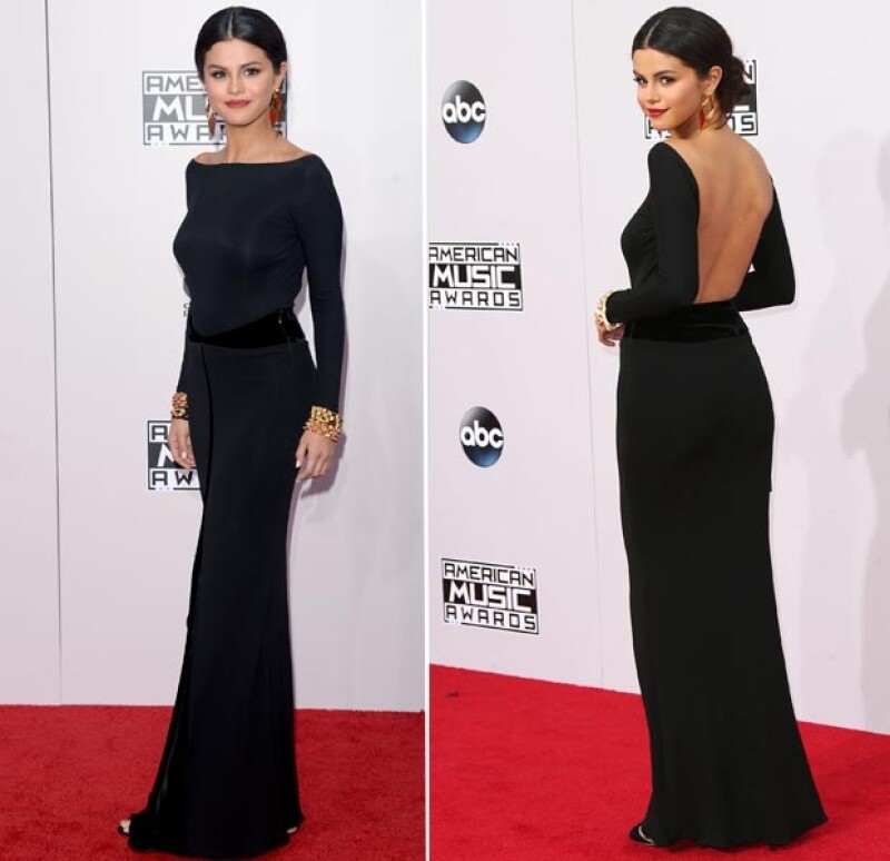 Selena Gomez lució este elegante diseño en negro.
