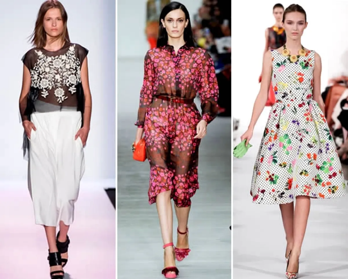 BCBG Max Azria, y Oscar de la Renta son algunas de las firmas con colecciones de inspiraciÃ³n floral.