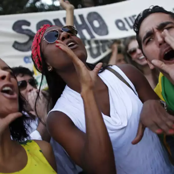Aquí en México también hubo brasileños que se sumaron a las protestas de sus compatriotas.