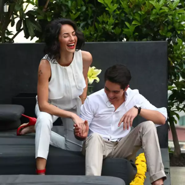 Bárbara Mori y su teenager Sergio Mayer