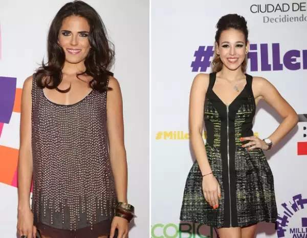 Danna Paola optó por una carriola mientras que Karla un traje mexicano.