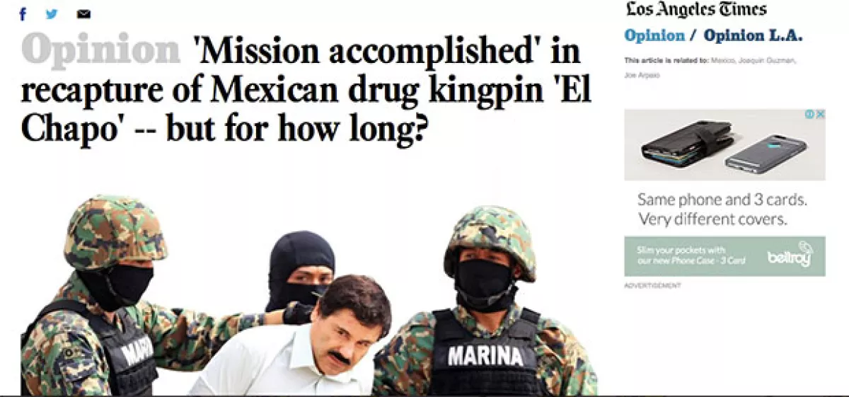 El LA Times se pregunta cuánto tiempo tardará el narcotraficante en escapar de nuevo.