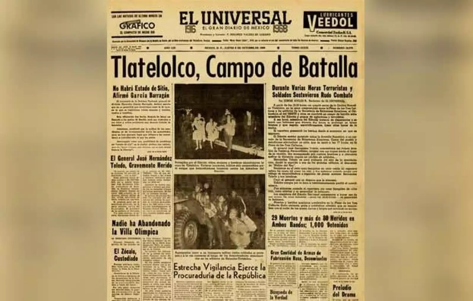 portada universal 3 de octubre 1968